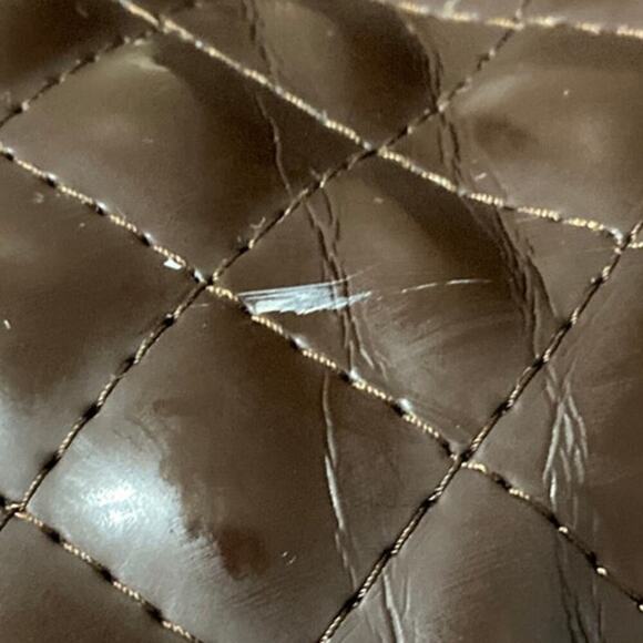 CONSUELA LARGE BROWN, TEAL QUILTED TOTE BAG WITH EMBOIDERY. - Picture 14 of 16